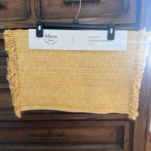 Allure Mustard Fringe Placemats Set